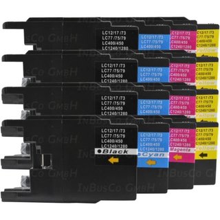 16x Patronen Kompatibel fr Brother MFC-J705D (4x BK, 4x C, 4x M, 4x Y)