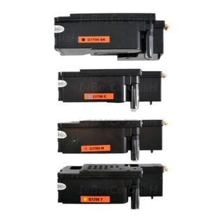 4x Toner XL fr Epson Aculaser C 1700 Series / C 1700 1x (Black / Schwarz) 1x (Cyan / Blau) 1x (Yellow / Gelb) 1x (Magenta / Rot)