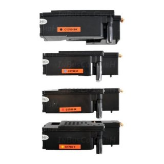 4x Toner XL Kompatibel fr Epson Aculaser C 1700 Series / C 1700 / PREMIUM QUALITT INB 54 (Mehrfarbig)