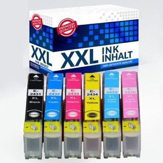 6er-Pack Tinten IBC fr Epson Photo XP55 XP750 XP850 XP860 T2431-T2436 N INB 64