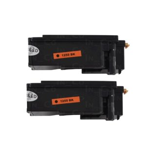 2x Drucker Laser Toner BK/Schwarz kompatibel fr Dell 1250 C / 1350 CNW / 1250 / 1350
