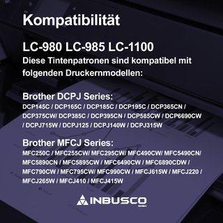 12x Druckerpatronen kompatibel fr Brother DCP-145C /
