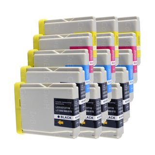 15x Kompatible Tintenpatronen fr BROTHER LC 970 LC1000 MFC-235C, MFC-240C, MFC-260C (6x BK, 3x C, 3x M, 3x Y)