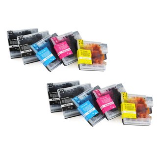10x Tinte Set  fr Brother DCP-385C, DCP-585CW, DCP-6690CW, MFC-250C LC980 6